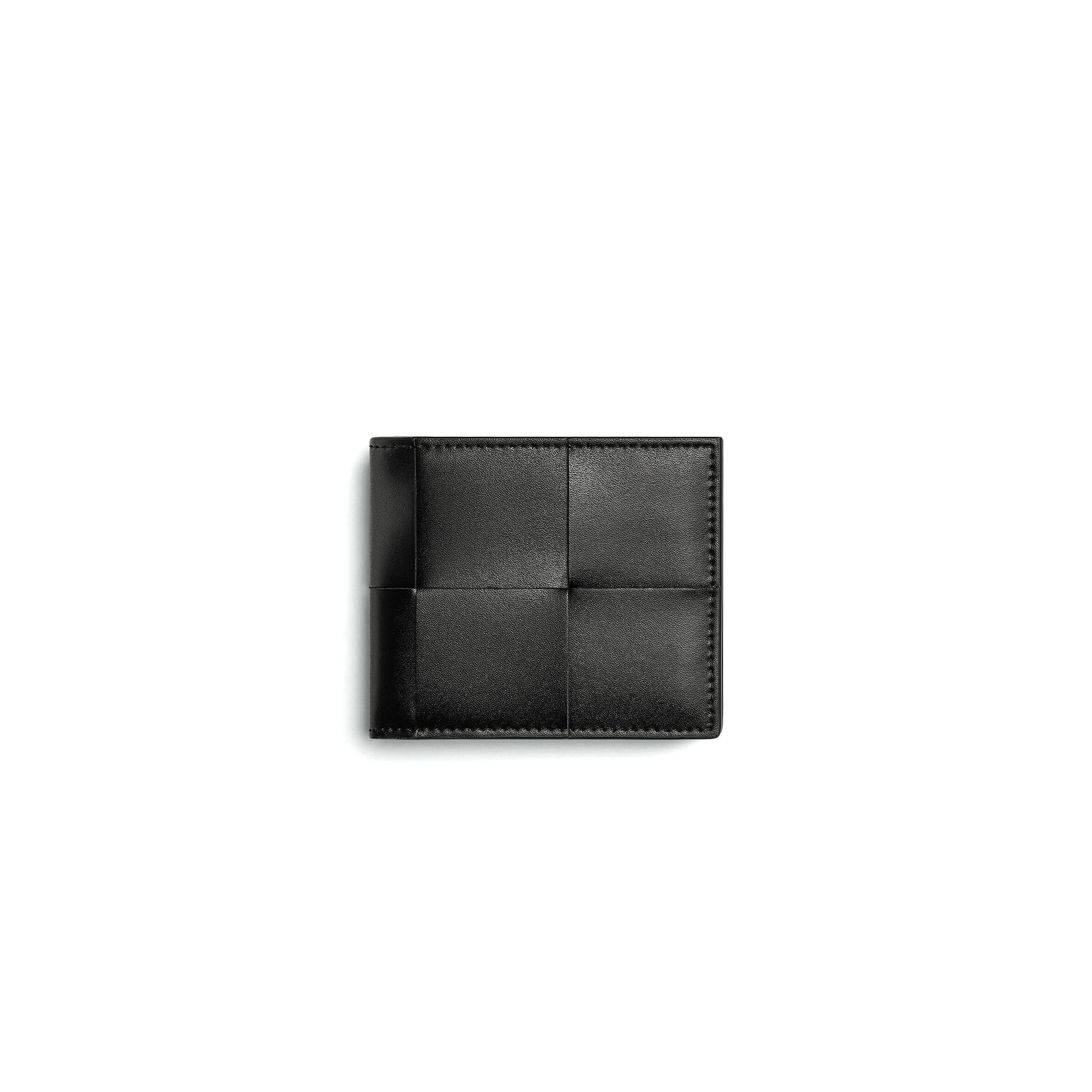 B0tt*ga Ven*ta CASSETTE BI-FOLD WALLET BLACK PARAKEET 743004VBWD51042 (10*8.5cm)